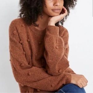 Madewell Brockton Bobble Pom Pom Sweater Brown Women’s XXS